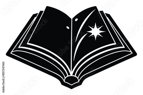 spell book vector icon silhouette