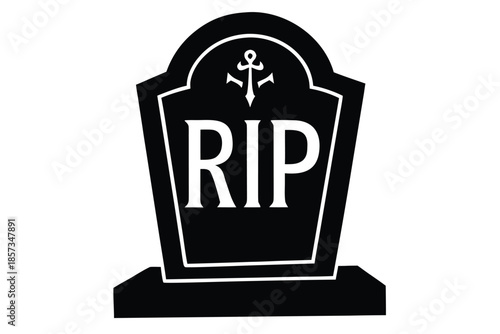 rip tombstone vector icon silhouette