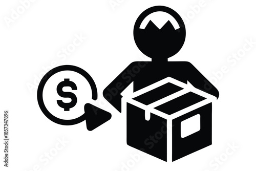 return refund vector icon silhouette