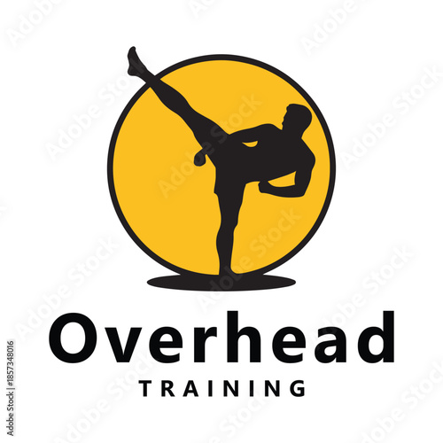 Overhead Martial Arts Training Logo Design Vector