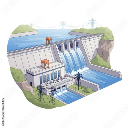 Hydroelectric Dam Power Generation Facility.