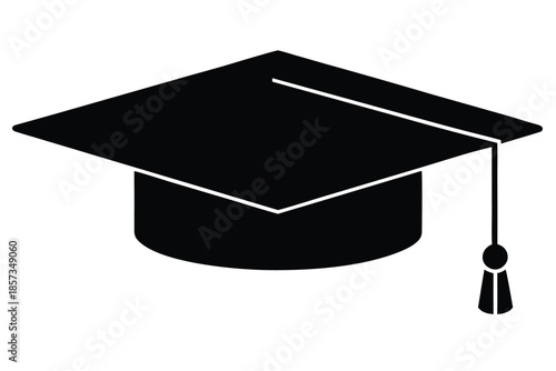 graduation cap vector icon silhouette