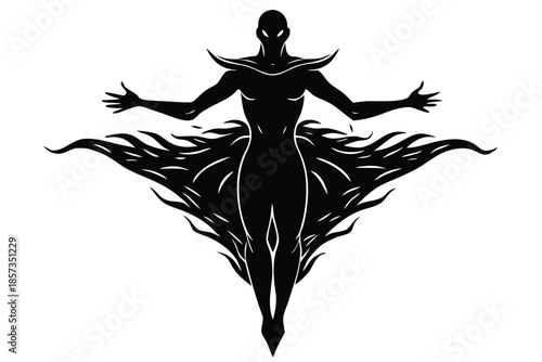 floating spirit vector icon silhouette