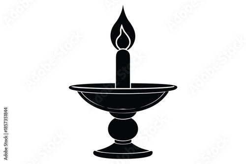 candle holder vector icon silhouette