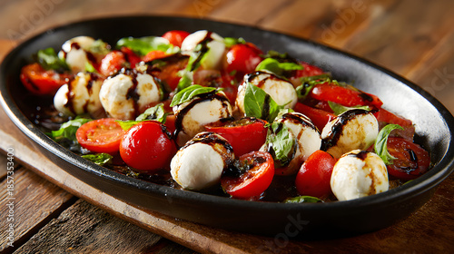 Classic Caprese Salad with Mozzarella, Cherry Tomatoes and Basil