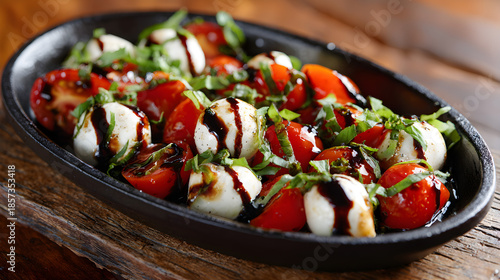 Fresh Caprese Salad with Mozzarella, Tomatoes and Basil