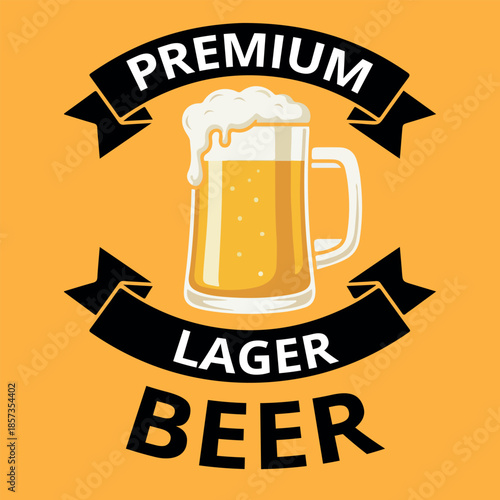 Beer Mug and Lager Illustration – Ale, Pint, and Oktoberfest Celebration Icons