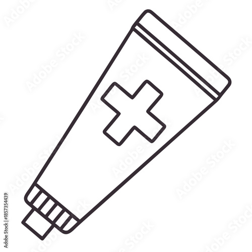 Essential Aid: A detailed illustration of a medical cream tube, highlighting its crucial role in providing relief and care.