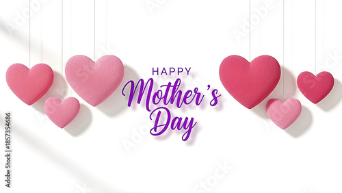 Happy Mothers Day heart decorations.