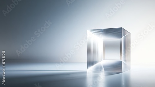 Metamaterials with a negative index of refraction, bending light in an impossible way, a clean beam of light entering a complex crystalline cube and exiting at a sharp, unnatural angle, physics 