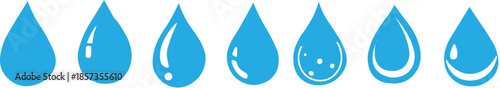 Set of Seamless pattern of small, light blue raindrops on a white background, background, blue. Row of stylized, blue water drop shapes
Simple minimalist design featuring illustration of water drops. 