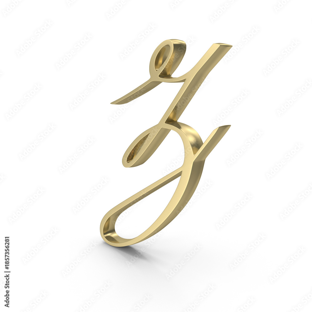 Obraz premium Premium Gold Calligraphy Letter Z Monogram Script Typography