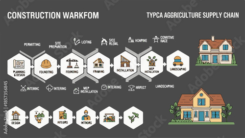 Set of flat house vector icons for real estate business web design and marketing infographic illustration of home building symbols