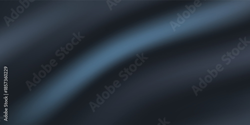 Black dark gray blue abstract elegant background. Drapery. Curtain. Fabric material. Soft folds. Wave stripe line. Gradient. Empty space. Design. Template.