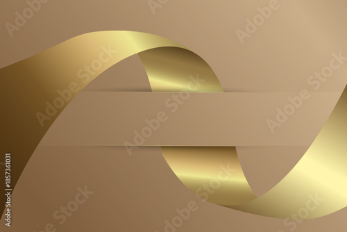 A Luxury abstract background with golden ribbon elements and glitter light effect of background design, vector illustration