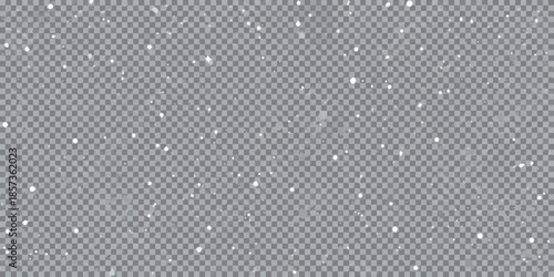 Falling snowflakes on a transparent background a winter weather effect