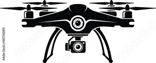 Camera Drone Technology Aerial Vector Illustration