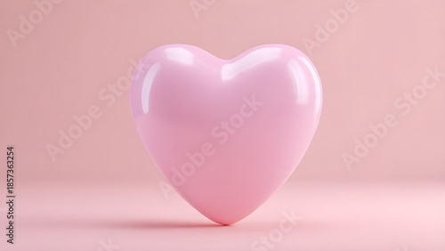 Love heart shaped 3D balloon clean background soft studio lighting valentine concept
