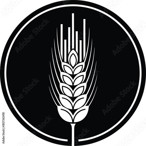 Wheat Grain Agriculture Emblem Vector