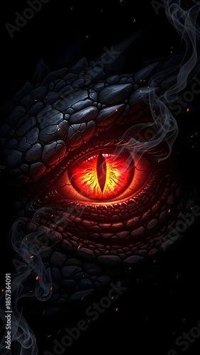 Dragon Eye Close Up Fantasy Illustration  Vertical