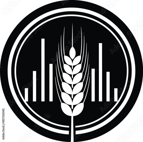 Wheat Agriculture Economy Emblem Vector Illustration