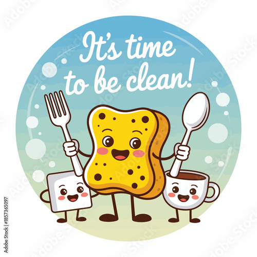A fun and engaging illustration featuring cartoon characters advocating for cleanliness, combining humor with an important message about the importance of hygiene and caring for the environment.