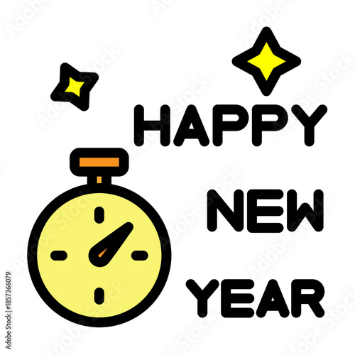 Countdown Clock Vector Filled Icon Design