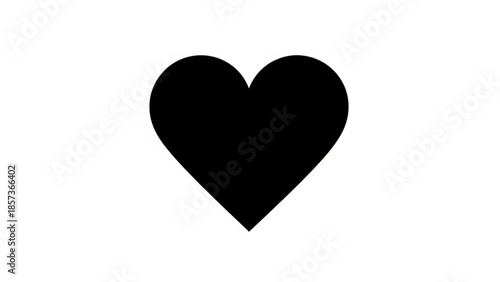 Black Heart Symbol: A bold black heart shape symbolizing love, care, affection, and emotional connection, evoking a feeling of warmth, fondness and compassion.