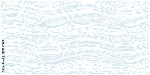 A delicate illustration of light blue wavy lines and bubbly textures