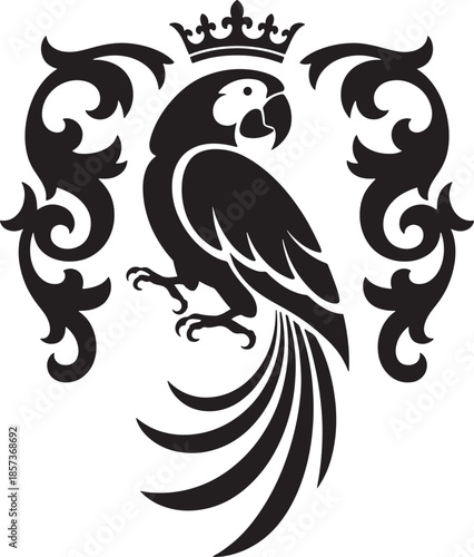 green parrot on branch in vactor