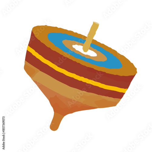 かわいいコマ回しのイラスト