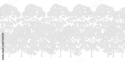 Simple silhouette of a row of trees against a plain white background
