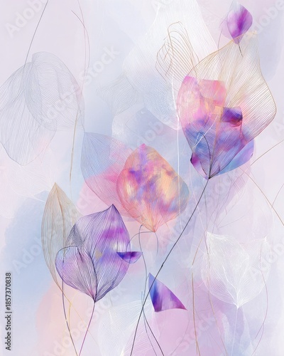 Abstract Floral Watercolor Painting