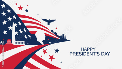 Happy President's Day Celebration with American Symbols