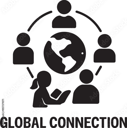 Shillhoutee of global connection of people 
