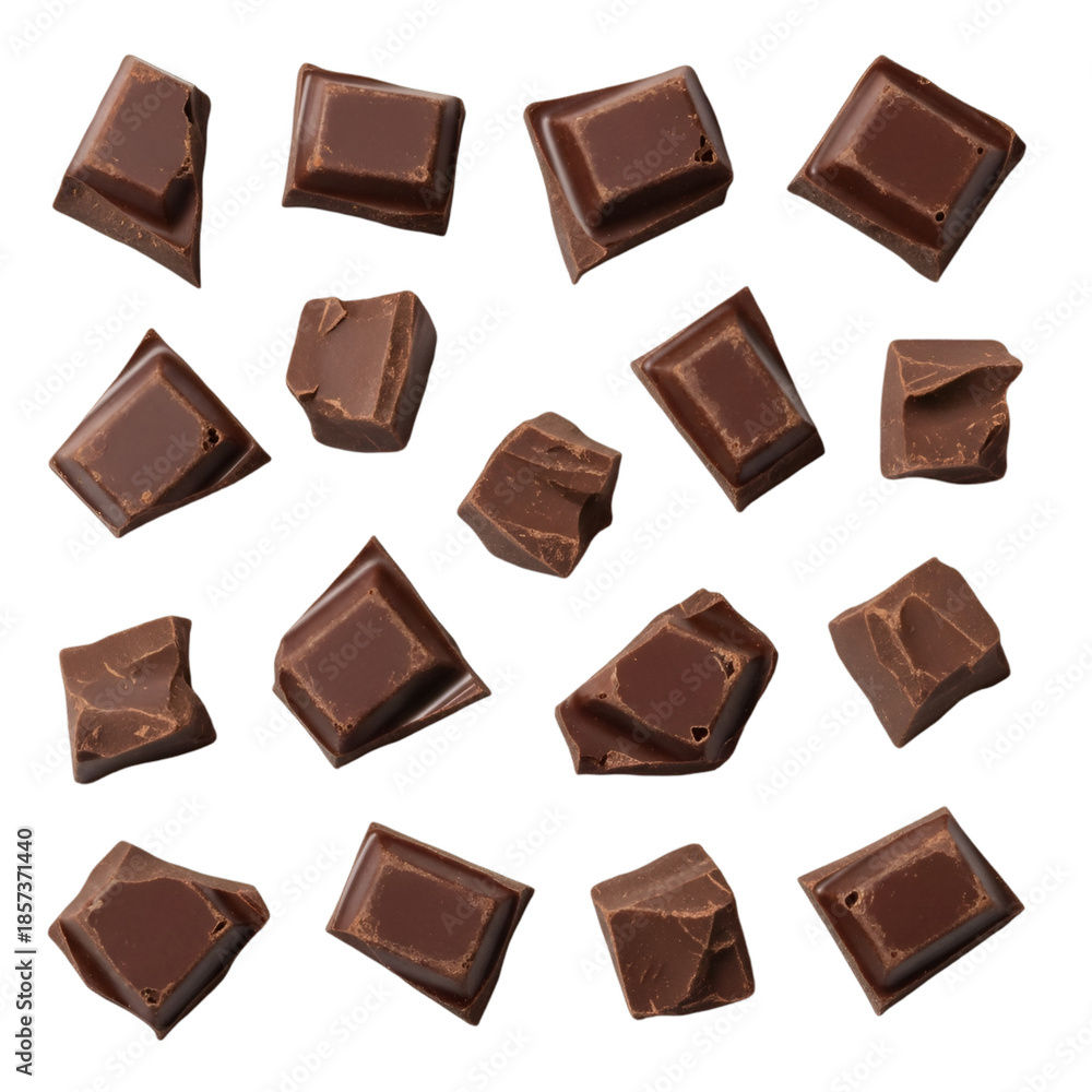 Obraz premium Scattered dark chocolate squares
