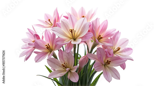 Bouquet of Pink Tulips with Green Stems