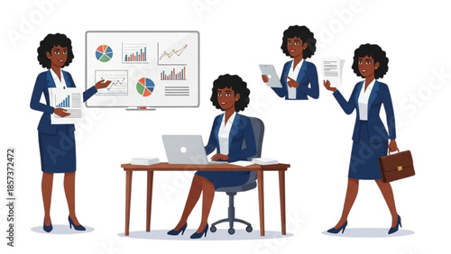 Business professionals working on data analysis in a modern office environment