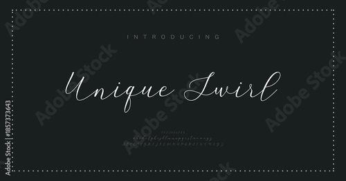 Abstract Script Fashion font alphabet. Minimal modern urban fonts for logo, brand etc. Typography typeface uppercase lowercase and number. vector illustration

