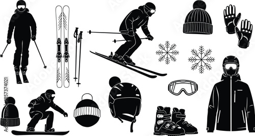 Mounted Knights Silhouettes Set, Medieval Horse Soldiers Black Vector Icons, Historical Warfare, Cavalry, Flags, Armor, Lance, War Graphic Collection