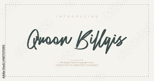 Script luxury wedding alphabet letters font with tails. Typography elegant classic serif fonts and number decorative vintage retro concept for logo branding. vector illustration

