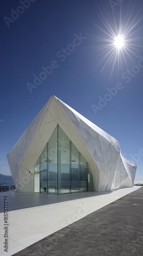 Modern Geometric White Building Exterior