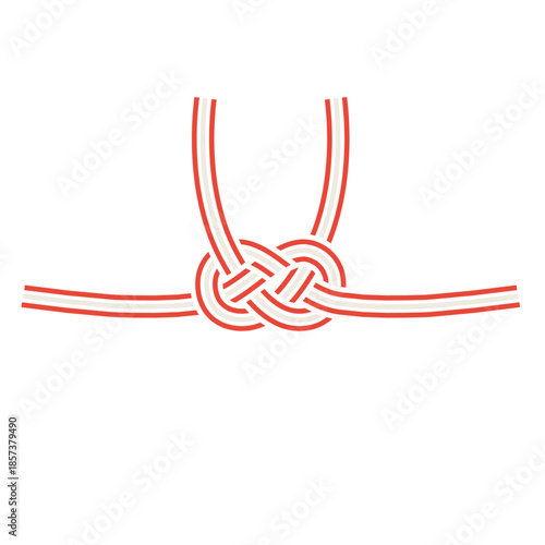 かわいい水引の熨斗紙のイラスト（紅白）1