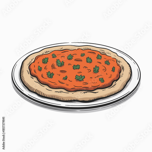 This image showcases a beautifully crafted pizza topped with fresh herbs, highlighting culinary artistry and the pleasure of sharing good food with others.