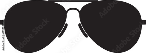 Black Aviator Sunglasses with Round Lenses and Thin Frame also transparent background