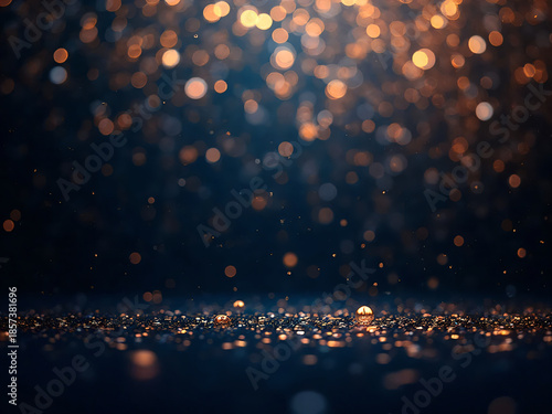 HD colorful metallic confetti circles on dark blue background
