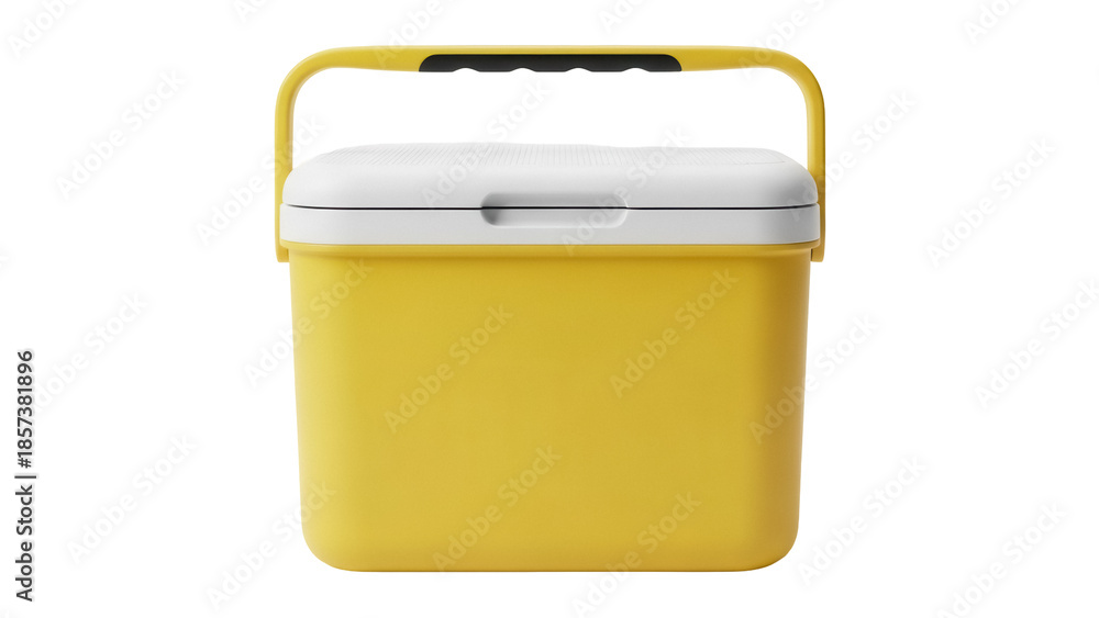 Αυτοκόλλητο Yellow cooler box PNG isolated on transparent background, portable ice chest for