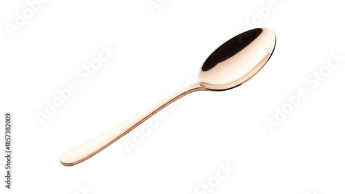 Fotografi Elegant golden spoon isolated PNG, shiny metal utensil for dining and kitchen us