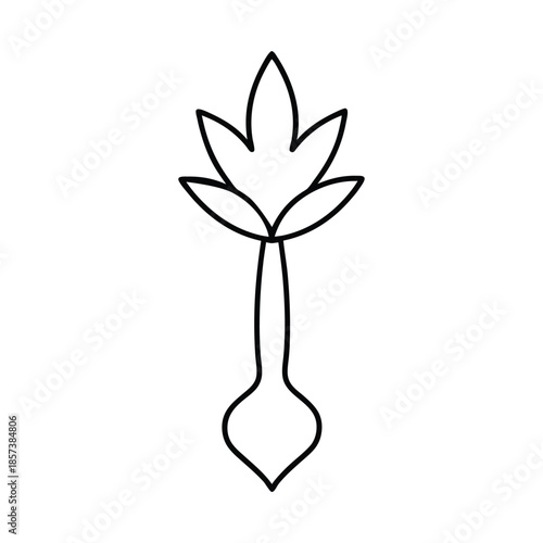 Herb stripper outline vector icon kitchen leaf removal tool on white background Vector illustration