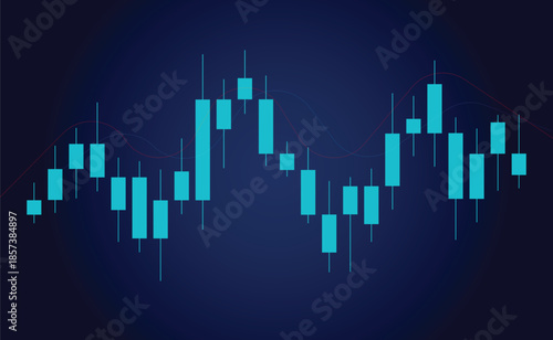 Stock market fluctuations illustrated by candlestick chart
